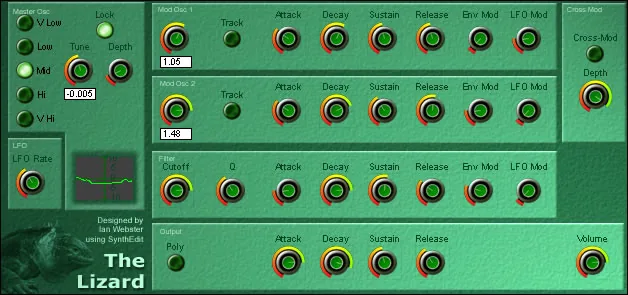 LIZARD SYNTH interface