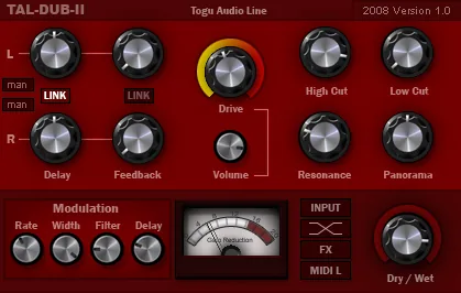 TAL DUB DELAY interface